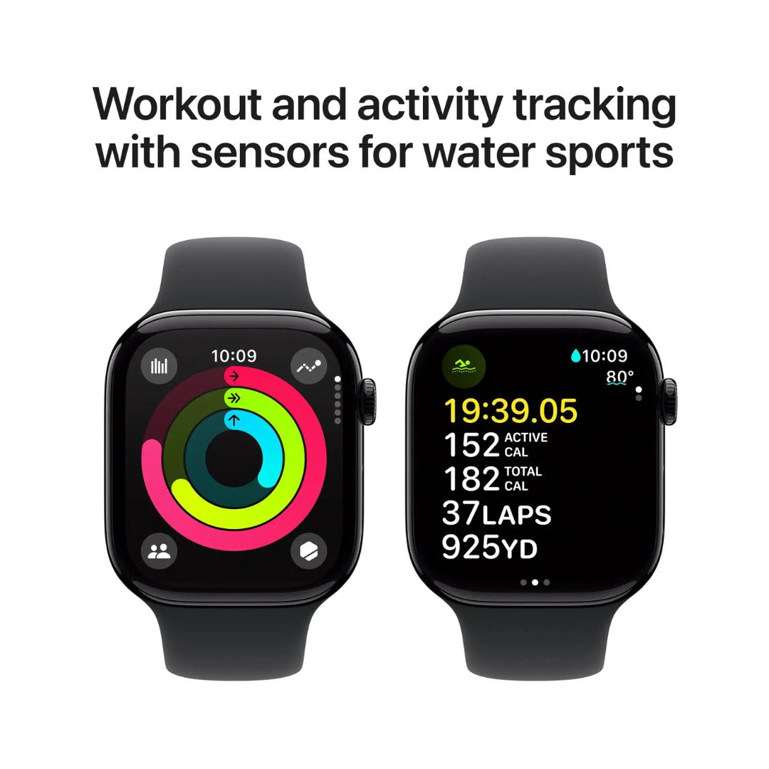 Apple Watch Series 10 GPS + Cellular 46mm Aluminum Case with Black Sport Band - MWY43LW/A - Image 4