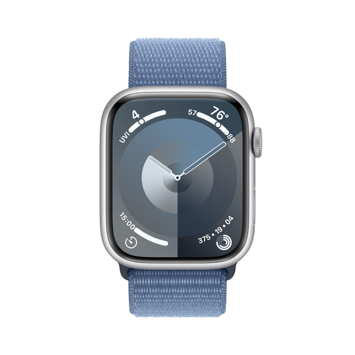 Apple Watch Series 9 (GPS) 45mm Silver Aluminum Case w/ Winter Blue Sport Loop - No Blood Oxygen - Image 2