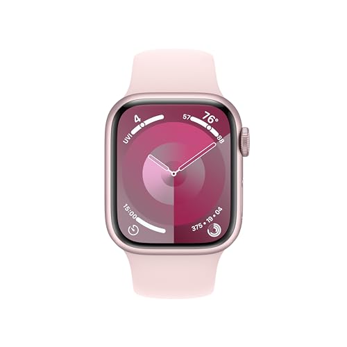 Apple Watch Series 9 GPS 41mm Pink Aluminum Case w/ Light Pink Sport Band (S/M) - MR933LW/A - Image 2