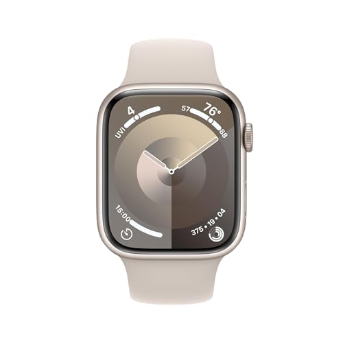 Apple Watch Series 9 (GPS) 45mm Starlight Aluminum Case with Starlight Sport Band - M/L - MR973LW/A - Image 2