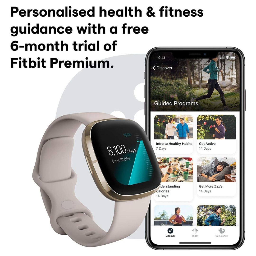 Fitbit Sense Advanced Health Smartwatch – Soft Gold – FB512GLWT - Image 7