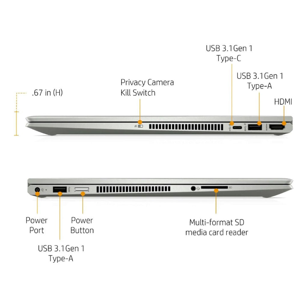 HP ENVY x360 2-in-1 15.6" Touch-Screen Laptop - Intel Core i5-10210U - 8GB RAM - 256GB SSD + 16GB Optane - Silver - Image 5
