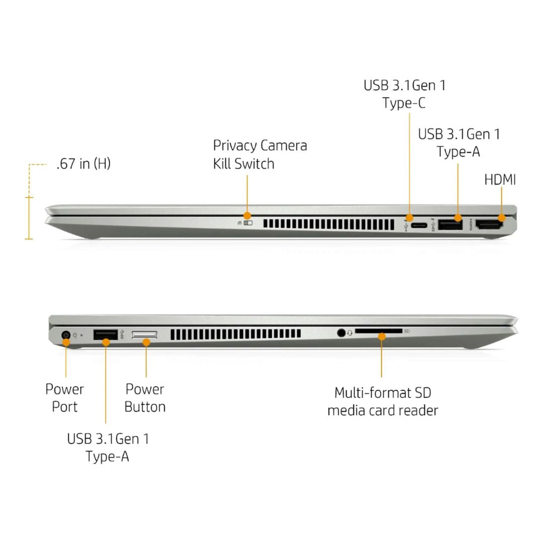HP ENVY x360 2-in-1 15.6" Touch-Screen Laptop - Intel Core i5-10210U - 8GB RAM - 256GB SSD + 16GB Optane - Silver - Image 5