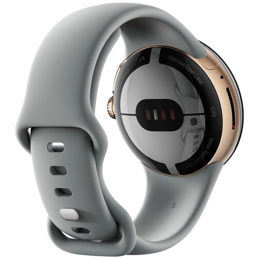Google Pixel Watch (GPS + LTE) 40mm Champagne Gold Stainless Steel Case with Hazel Active Band - Image 2
