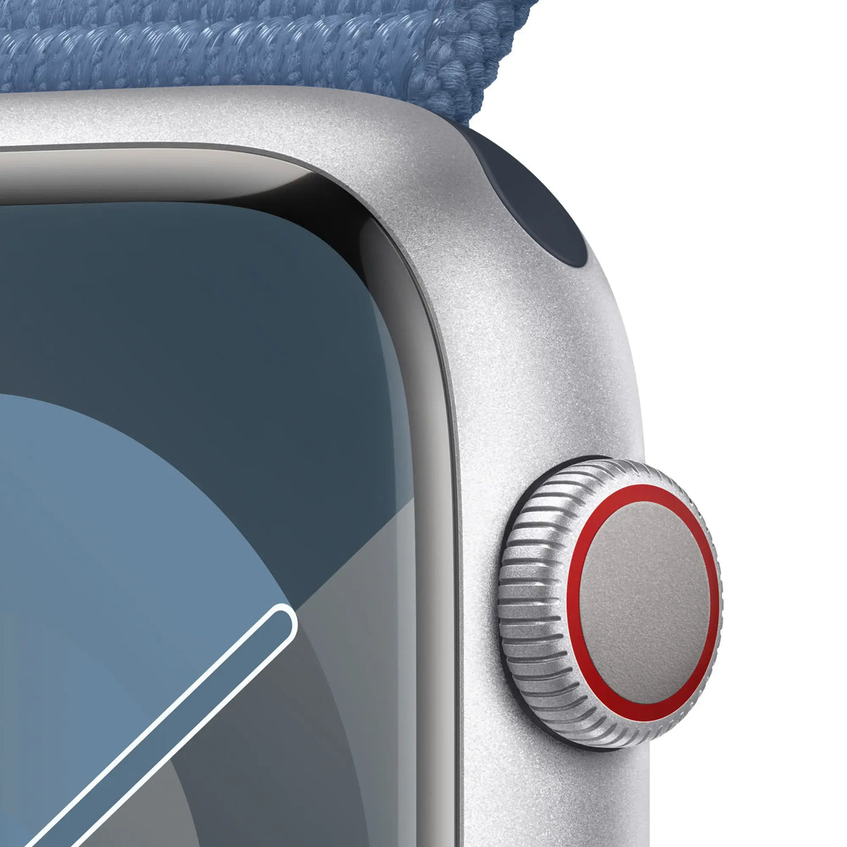Apple Watch Series 9 (GPS+Cell) 45mm Silver Aluminum Case w/ Winter Blue Sport Loop - MRMJ3LL/A - Image 4