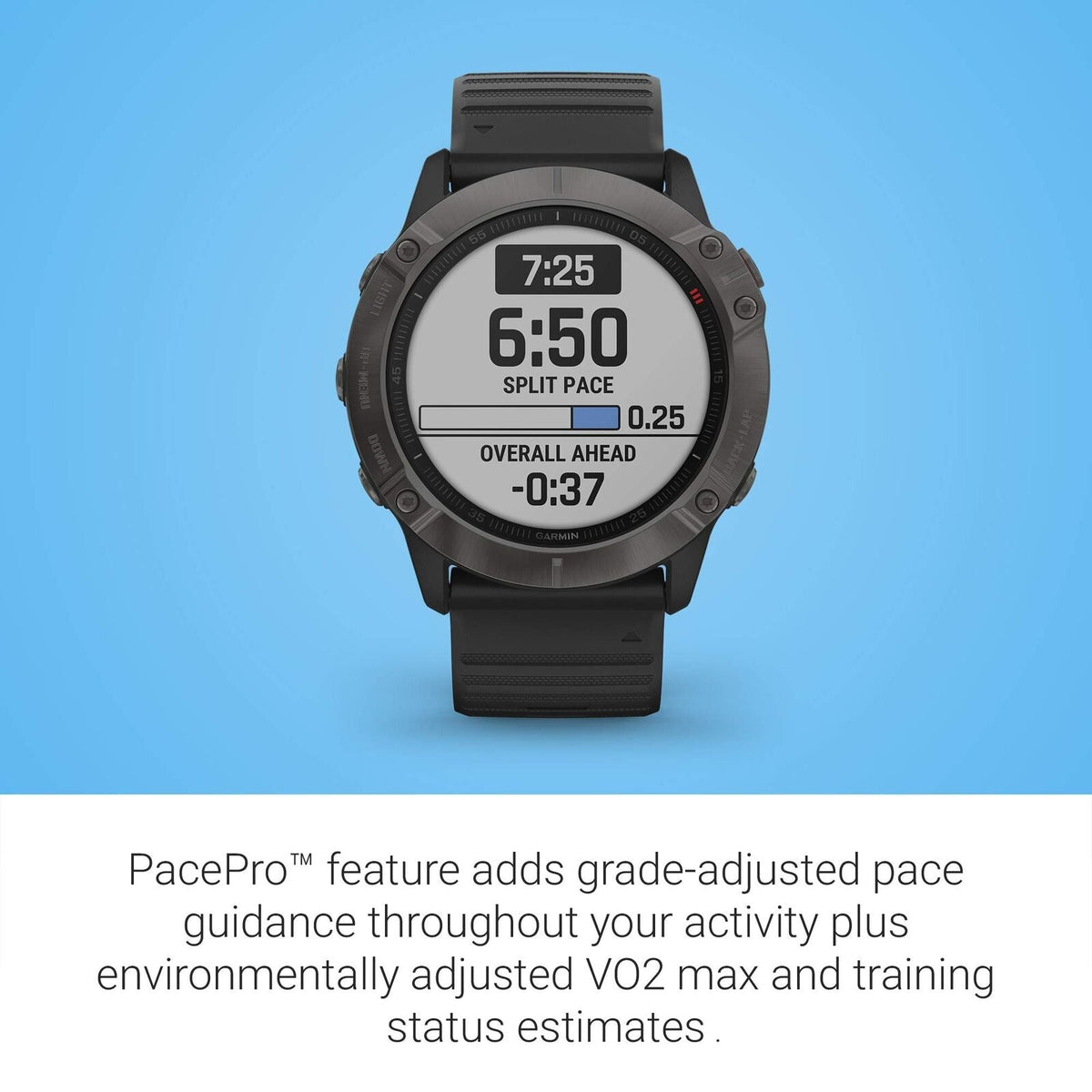 Garmin fenix 6X Pro Solar Titanium Carbon Gray DLC w/ Black Band - 010-02157-20 - Image 4