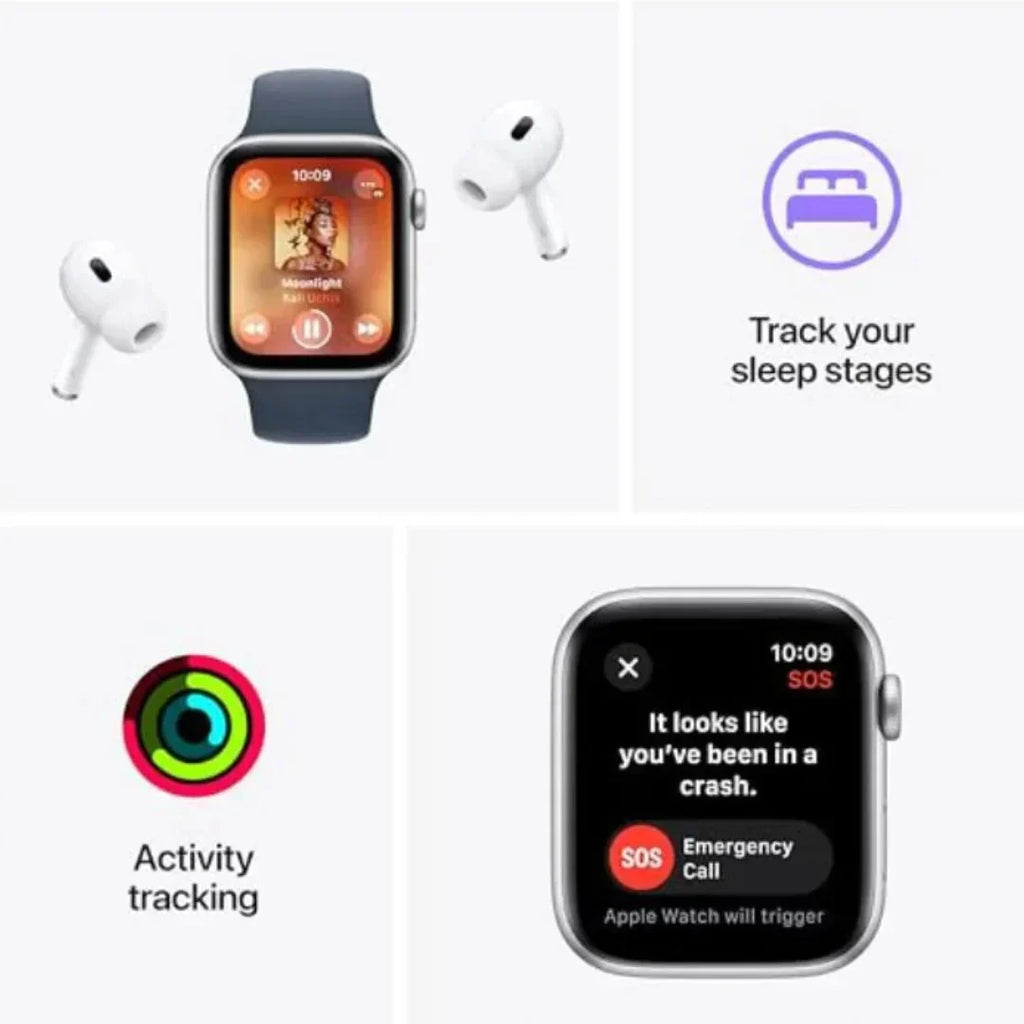 Apple Watch SE 2nd Generation (GPS) 44mm Midnight Aluminum Case with Midnight Sport Loop - MREA3LL/A - Image 4