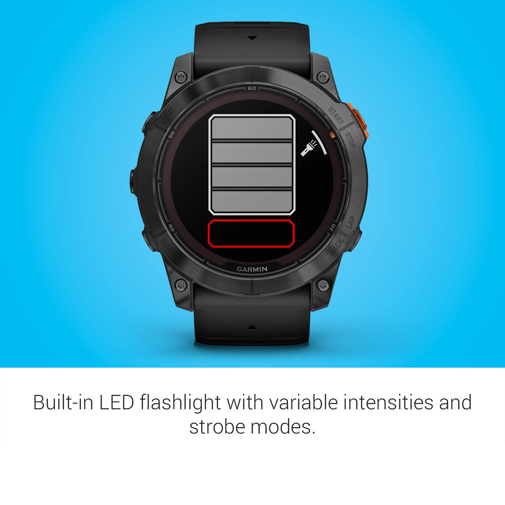 Garmin - fenix 7X Pro Solar GPS Smartwatch 51 mm Fiber-reinforced polymer - Slate Gray with Black Band - Image 6