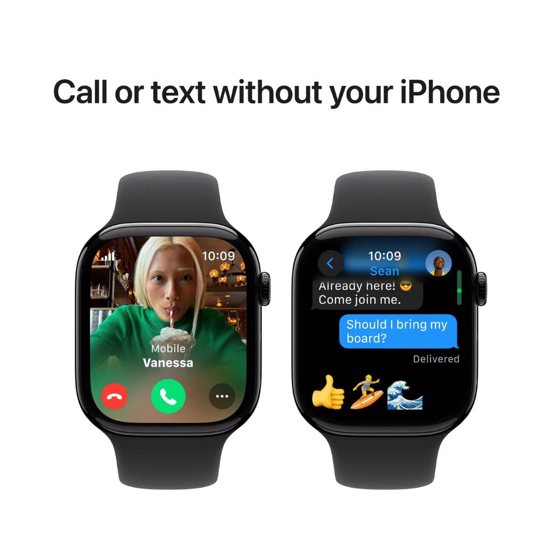 Apple Watch Series 10 GPS + Cellular 46mm Aluminum Case with Black Sport Band - MWY43LW/A - Image 7