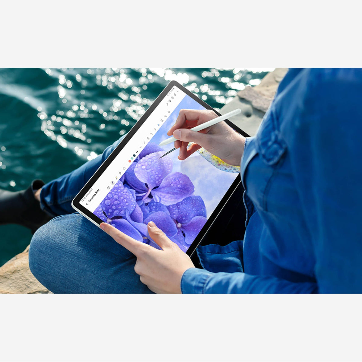 Samsung - Galaxy Tab S9 FE+ - 12.4 128GB - Wi-Fi - w/ S-Pen - Silver - SM-X610NZSAXAR - Image 3