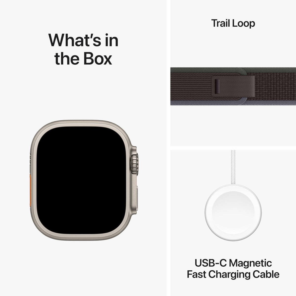 Apple Watch Ultra 2 (GPS + Cellular 49mm) Titanium Case with Blue/Black Trail Loop - M/L - MRF63LW/A - Image 6