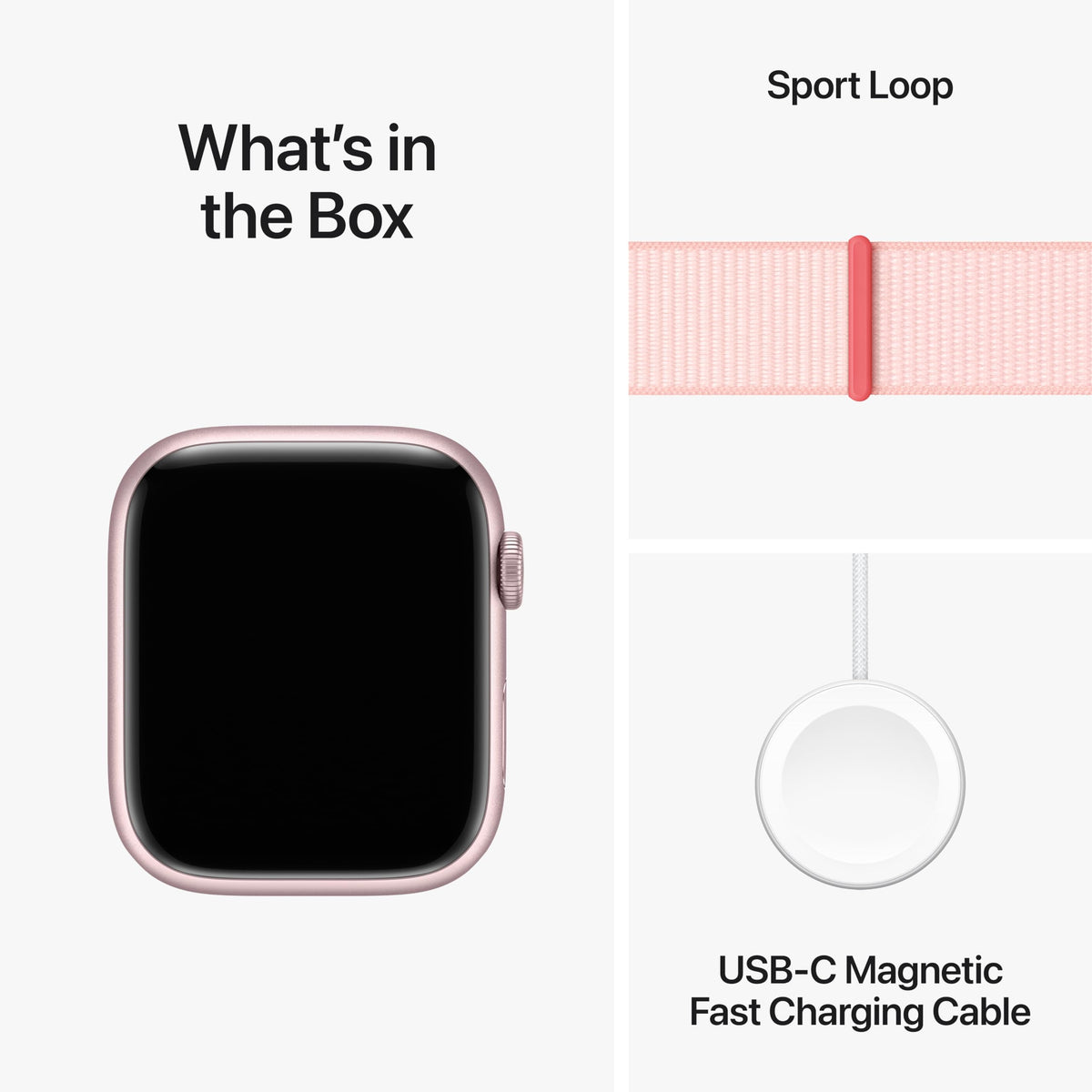 Apple Watch Series 9 45mm GPS - Pink Aluminum Case with Light Pink Sport Loop (Adj) - MR9J3LL/A - Image 6