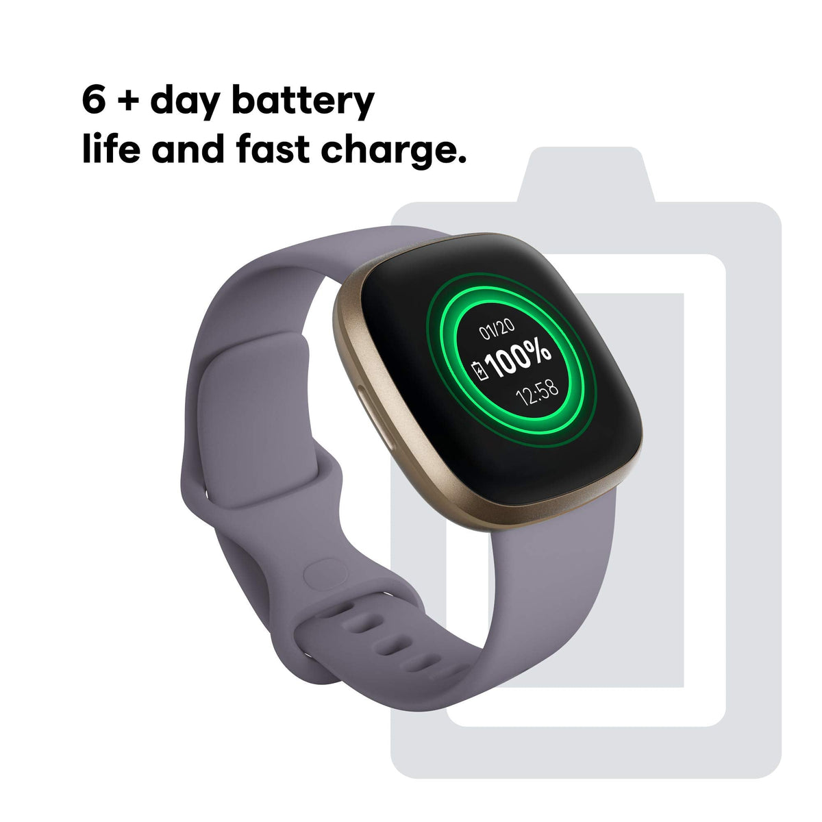 Fitbit - Versa 3 Fitness Smartwatch - Thistle/Gold - FB511GLGY - Image 5