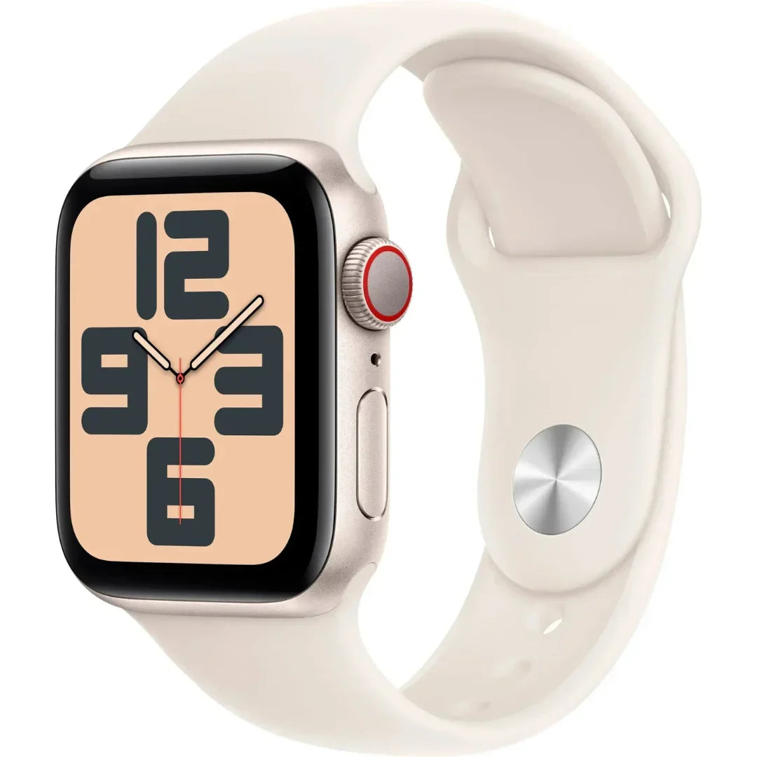 Apple Watch SE 2nd Gen (GPS+Cellular) 40mm Aluminum Case with Starlight Sport Band - S/M