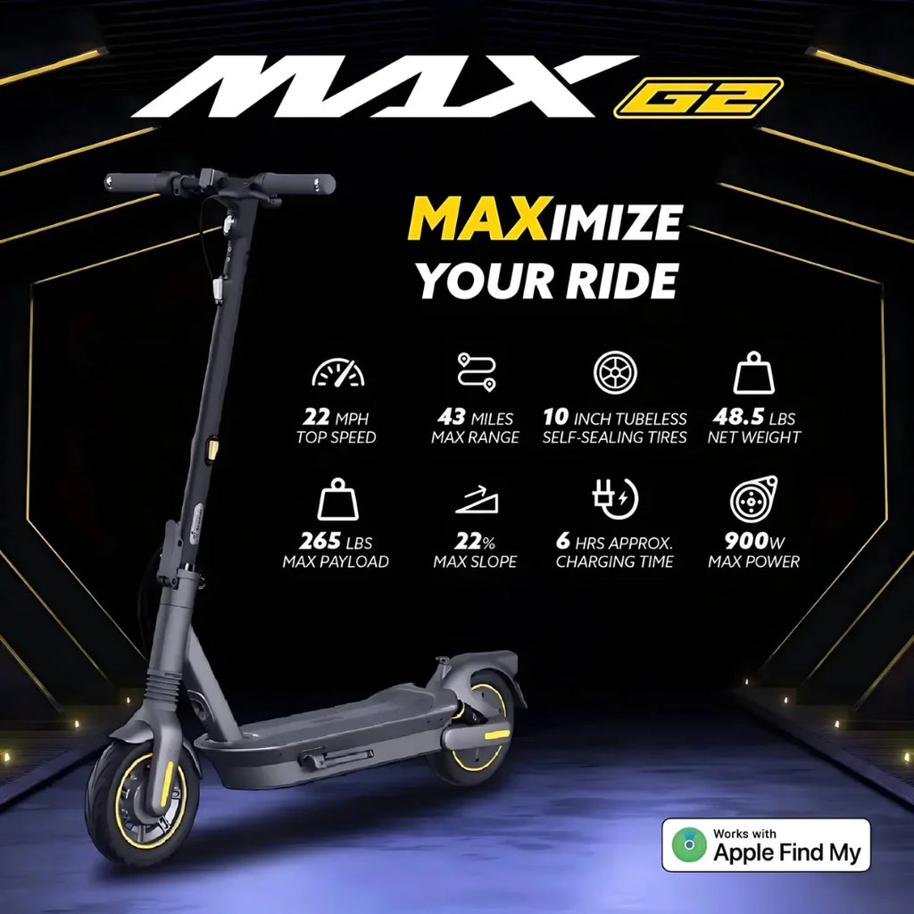 Segway - Max G2 Electric Kick Scooter Foldable w/ 43 Mile Range and 22 MPH Max Speed - Black - AA.05.15.01.0002 - Image 11