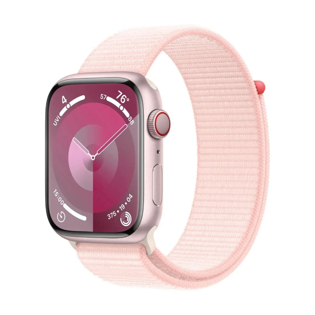 Apple Watch Series 9 (GPS+Cell) 45mm Aluminum Case w/ Light Pink Sport Loop - MRMM3LW/A
