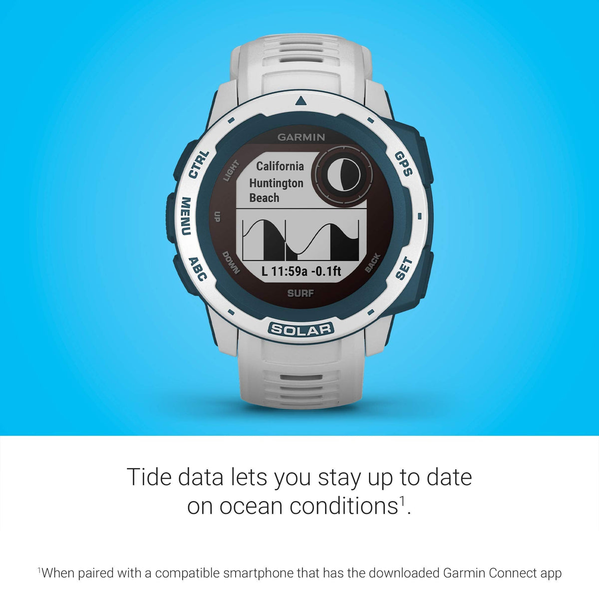 Garmin Instinct Solar Surf Edition GPS Smartwatch (Cloudbreak) - 010-02293-18 - Image 4