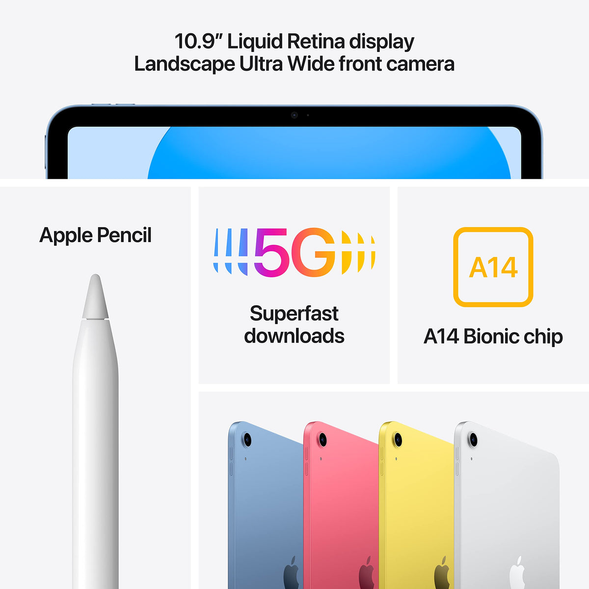 Apple - iPad 10th Gen (2022) with Wi-Fi + Cellular - 64GB - Yellow - MQ6L3LL/A - Image 3