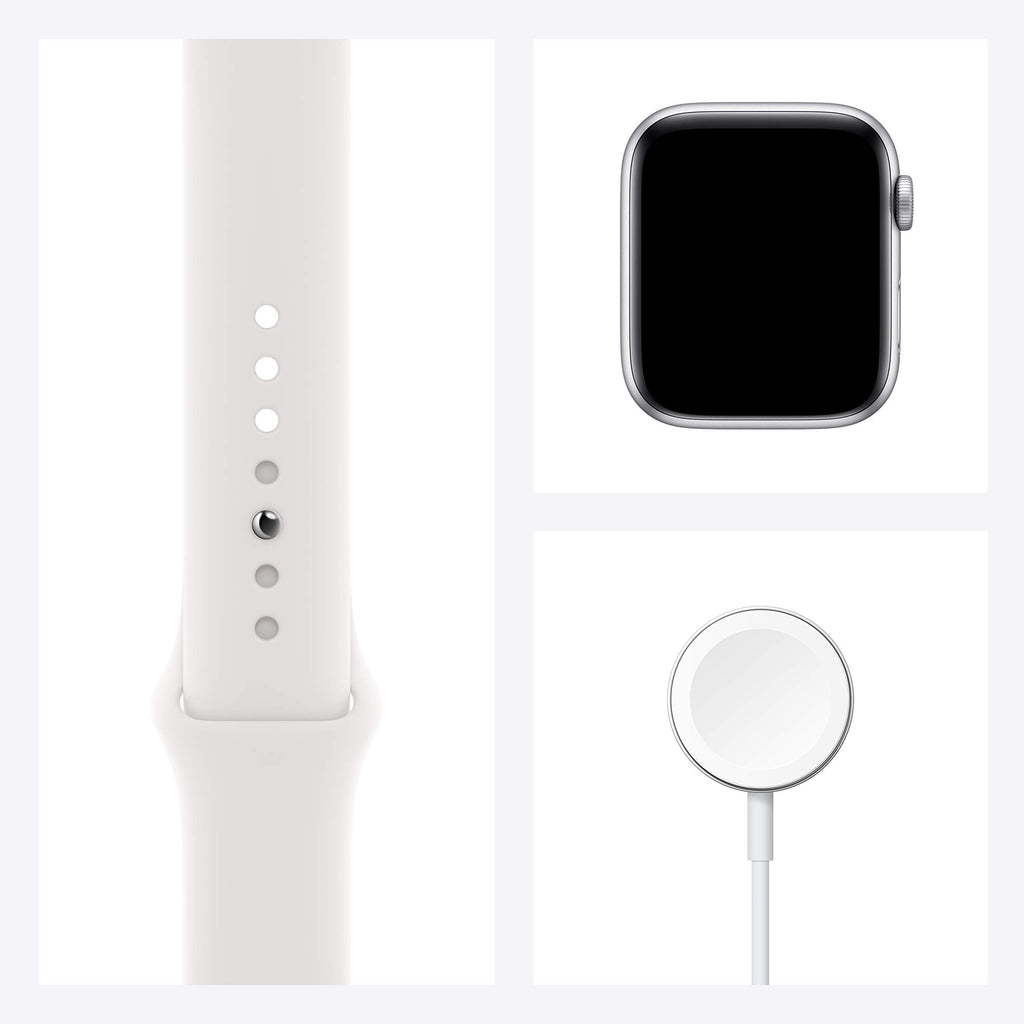 Apple Watch SE (GPS + Cellular) 44mm Silver Aluminum Case with White Sport Band - Silver - (2020) - MYEM2LL/A - Image 6