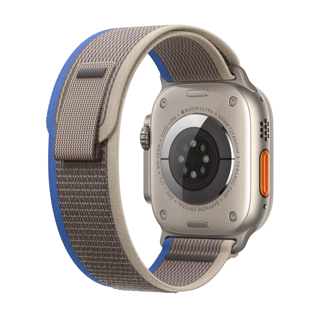 Apple Watch Ultra (GPS + Cellular) 49mm Titanium Case with Blue/Gray Trail Loop - S/M - Titanium - MNHE3LL/A - Image 3