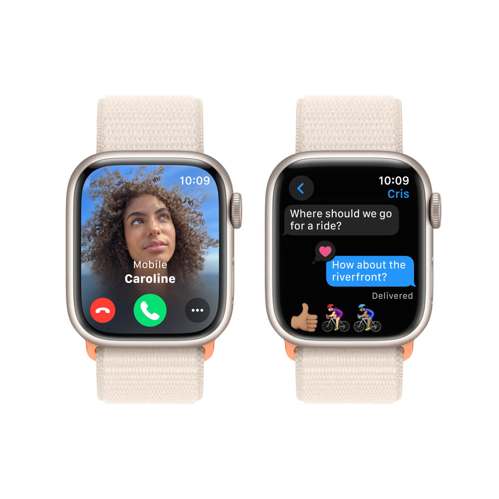 Apple Watch Series 9 GPS 41mm Aluminum Case with Starlight Sport Loop - MR8V3LW/A - Image 4