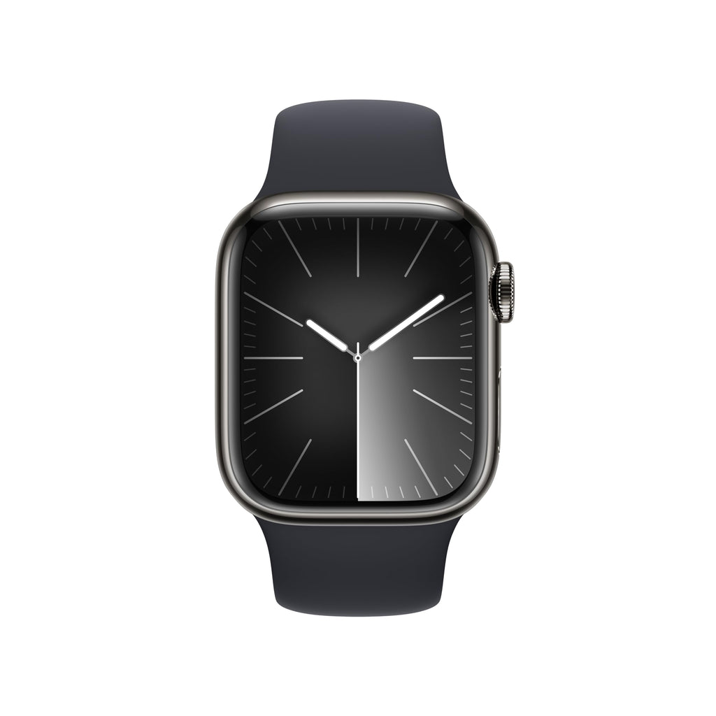 Apple Watch 9 (GPS+Cell) 41mm Stainless Steel Case with Sport Band - Graphite - Image 2
