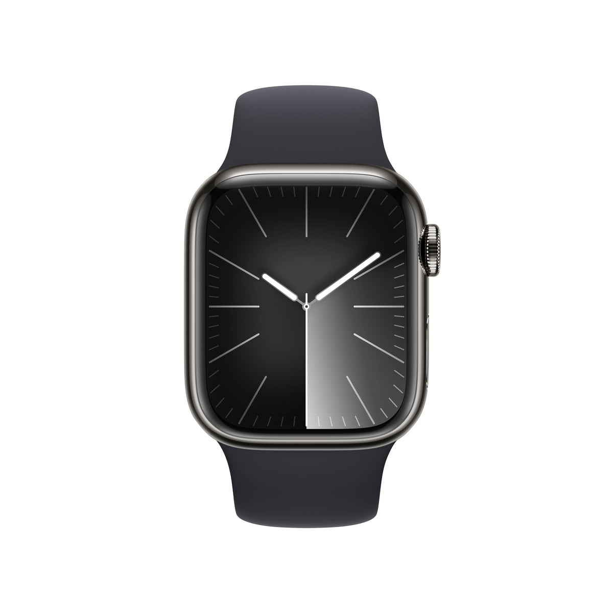 Apple Watch 9 (GPS+Cell) 41mm Stainless Steel Case with Sport Band - Graphite - Image 2