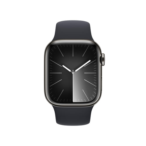 Apple Watch 9 (GPS+Cell) 41mm Stainless Steel Case with Sport Band - Graphite - Image 2