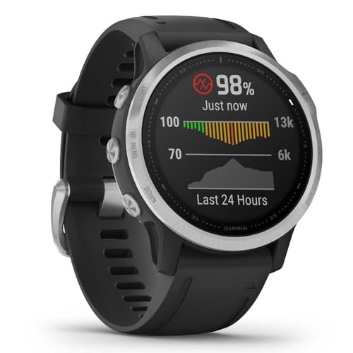 Garmin fēnix 6S GPS Smartwatch 30mm - Silver w/ Black Silicone Band - 010-02159-01 - Image 2