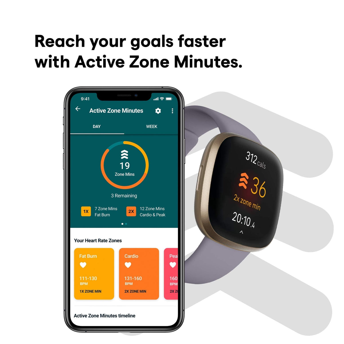 Fitbit - Versa 3 Fitness Smartwatch - Thistle/Gold - FB511GLGY - Image 4