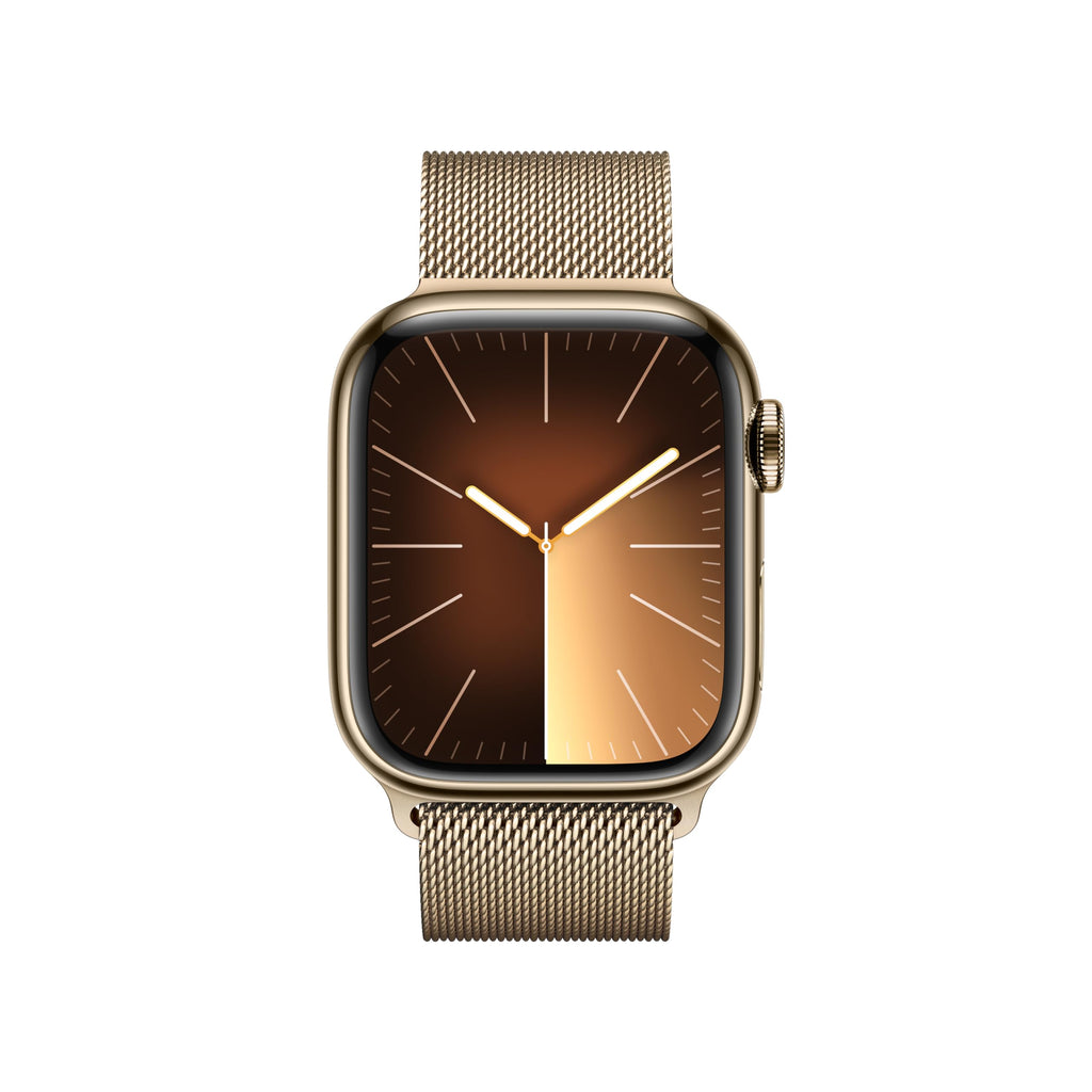 Apple Watch Series 9 (GPS + Cellular) 41mm Gold Stainless Steel Case with Gold Milanese Loop - MRJ73LL/A - Image 2