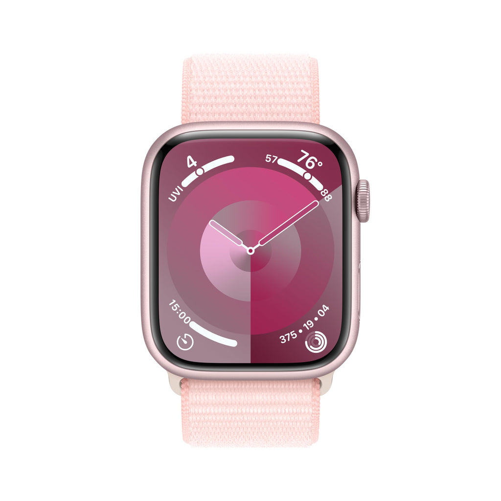Apple Watch Series 9 45mm GPS - Pink Aluminum Case with Light Pink Sport Loop (Adj) - MR9J3LL/A - Image 2