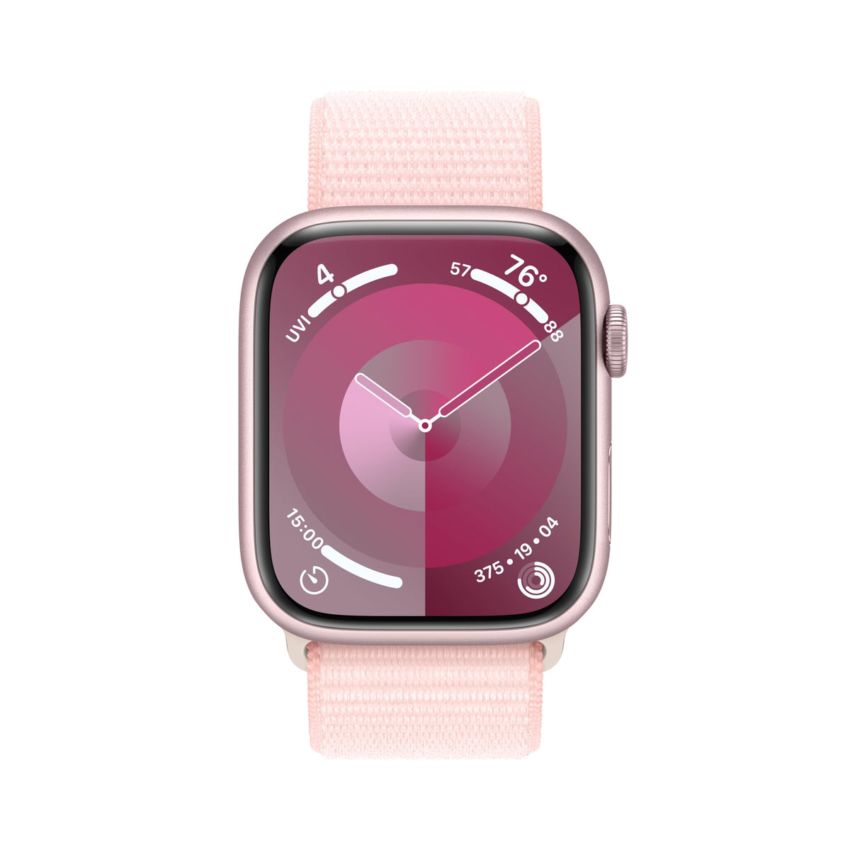 Apple Watch Series 9 45mm GPS - Pink Aluminum Case with Light Pink Sport Loop (Adj) - MR9J3LL/A - Image 2