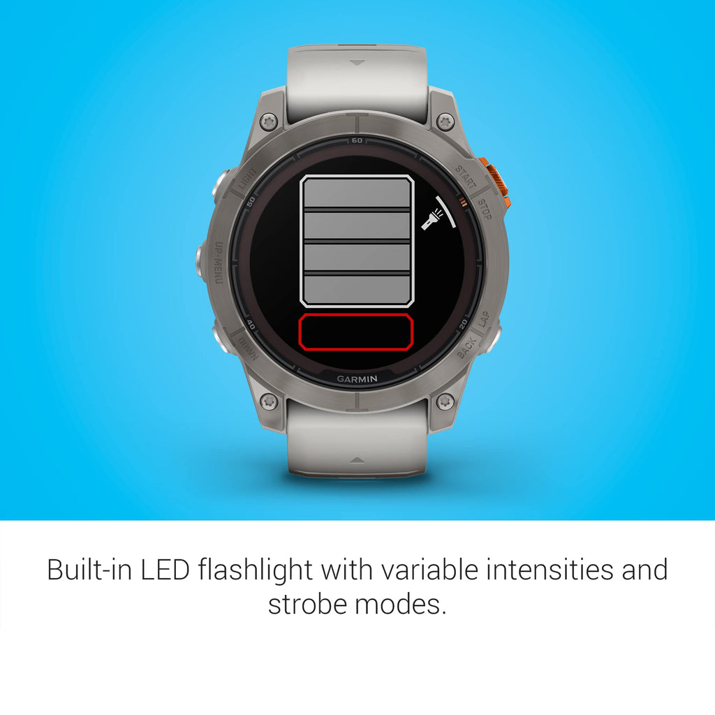 Garmin - fenix 7 Pro Sapphire Solar GPS Smartwatch 47 mm Fiber-reinforced polymer - Fog Gray/Ember Orange/Titanium - Image 5