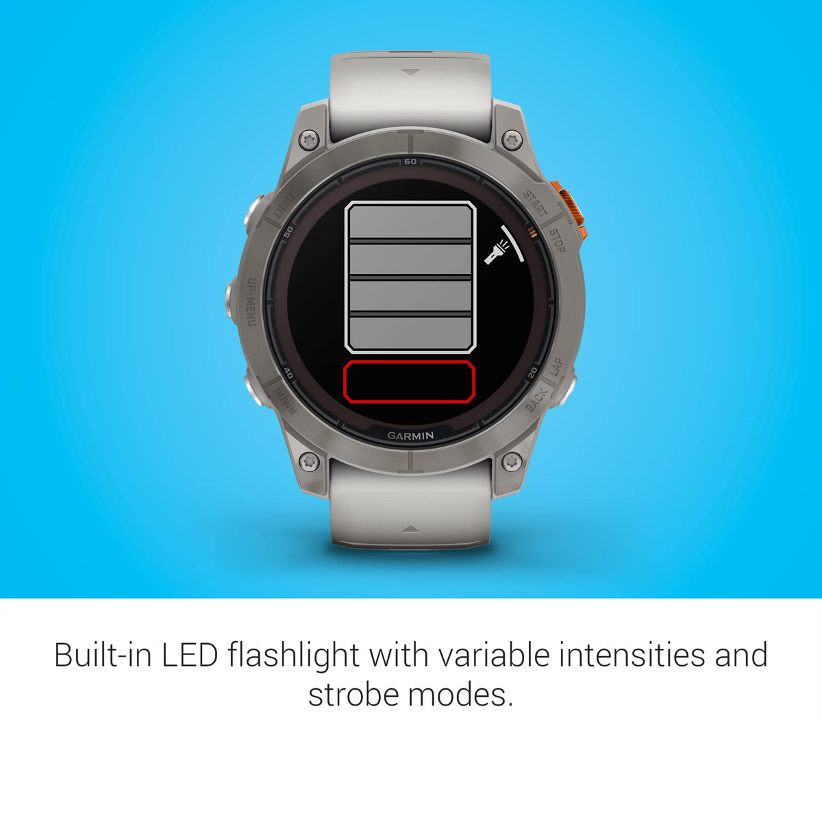 Garmin - fenix 7 Pro Sapphire Solar GPS Smartwatch 47 mm Fiber-reinforced polymer - Fog Gray/Ember Orange/Titanium - Image 5