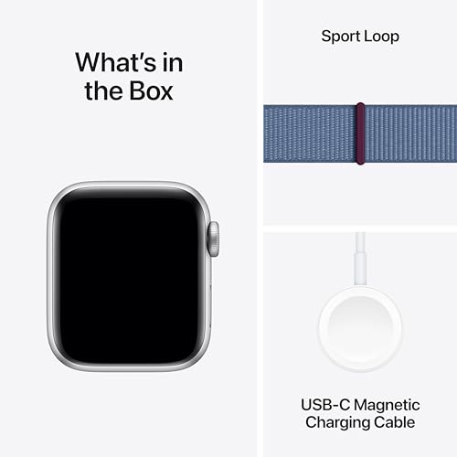 Apple Watch SE 2nd Generation (GPS) 40mm Silver Aluminum Case with Winter Blue Sport Loop - MRE33LL/A - Image 6