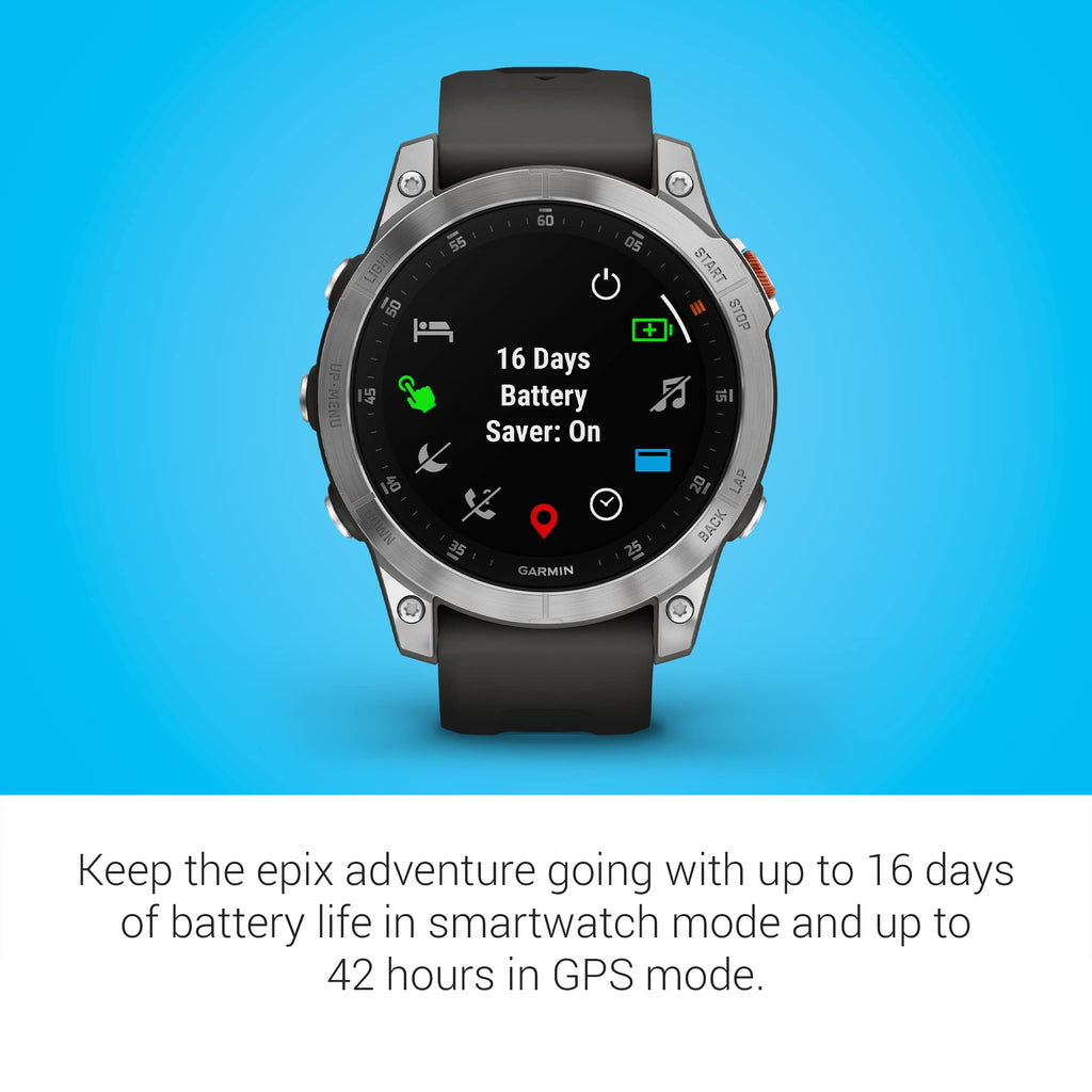 Garmin - epix (Gen 2) GPS Smartwatch 47mm Fiber-reinforced polymer - Steel - 010-02582-00 - Image 3
